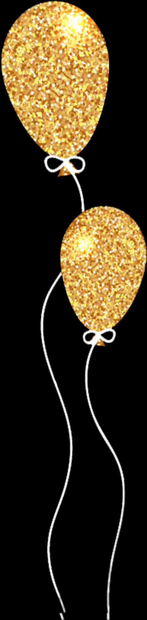 A Gold Balloon With A White String