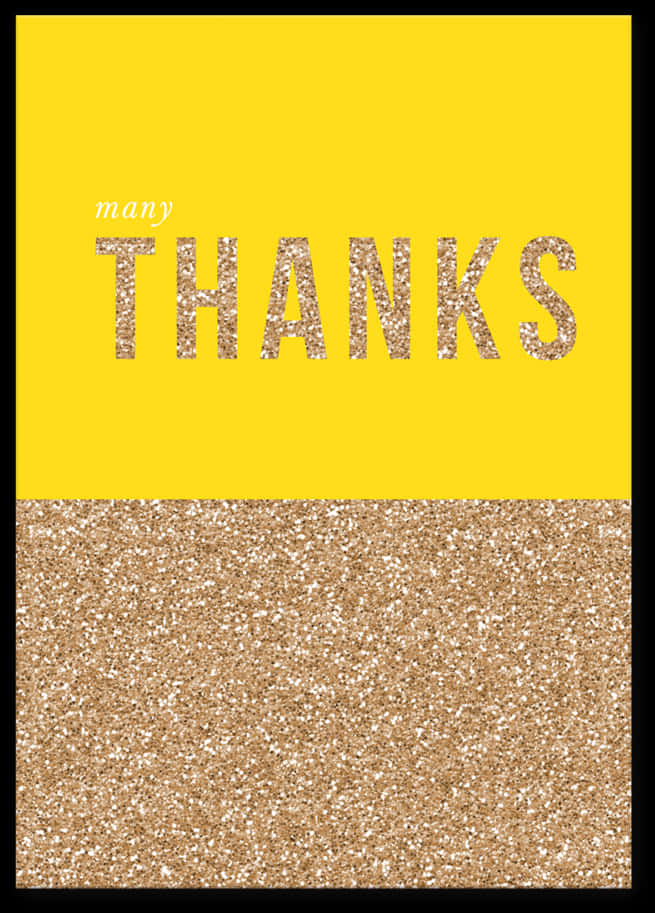 A Yellow And Gold Glittered Card