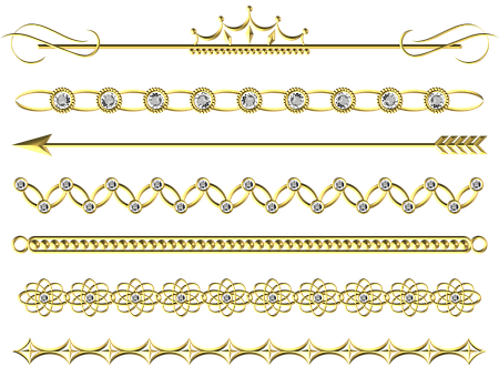 A Collection Of Gold And Diamond Borders