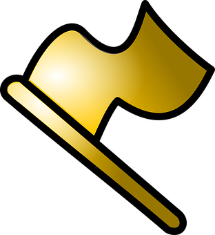 A Gold Flag On A Stick