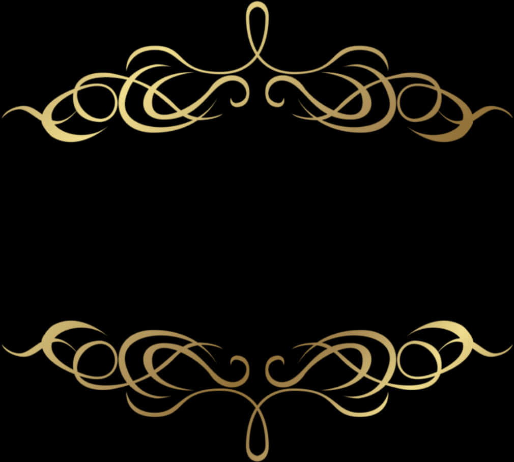 A Gold Ornate Frame On A Black Background
