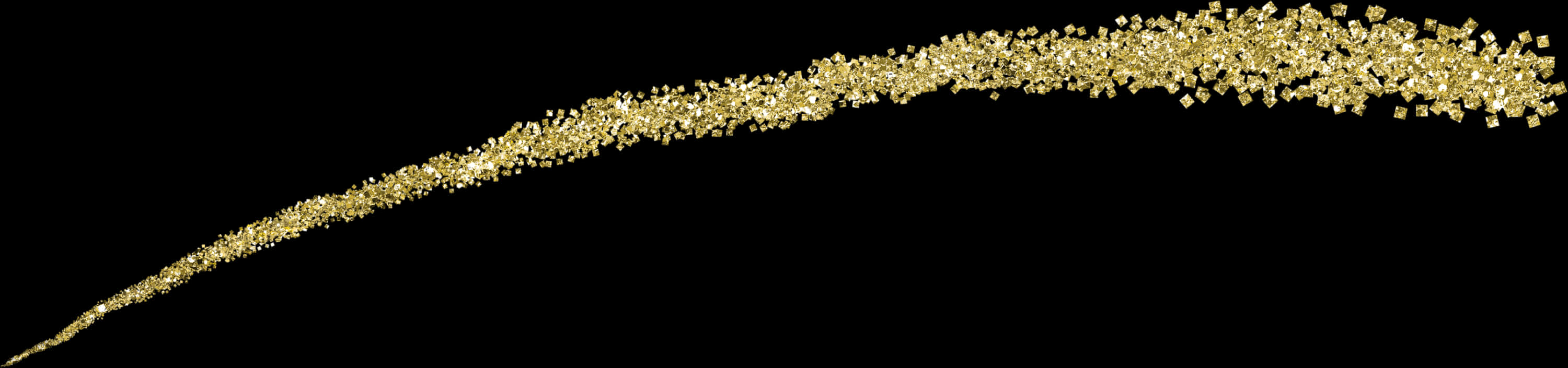 A Gold Glittery Line On A Black Background