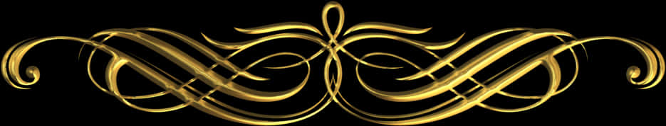 A Gold Swirly Design On A Black Background