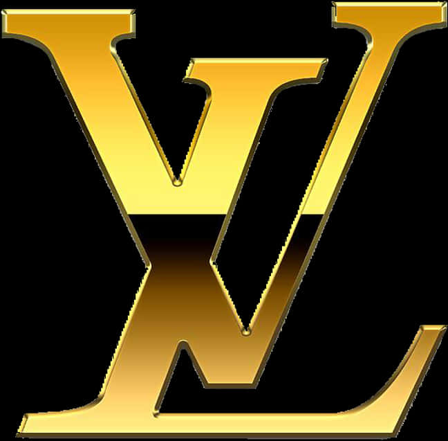 Gold Louis Vuitton Logo