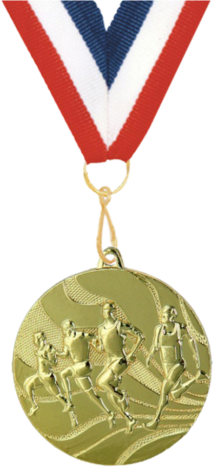 A Gold Medal With A Red Ribbon
