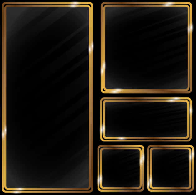 A Black Rectangular Object With Gold Border