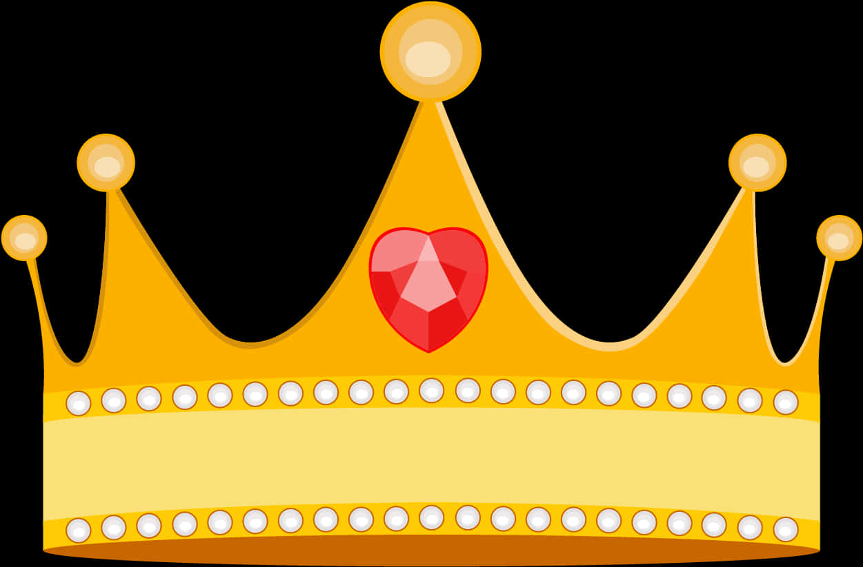 Gold Princess Crown With Heart