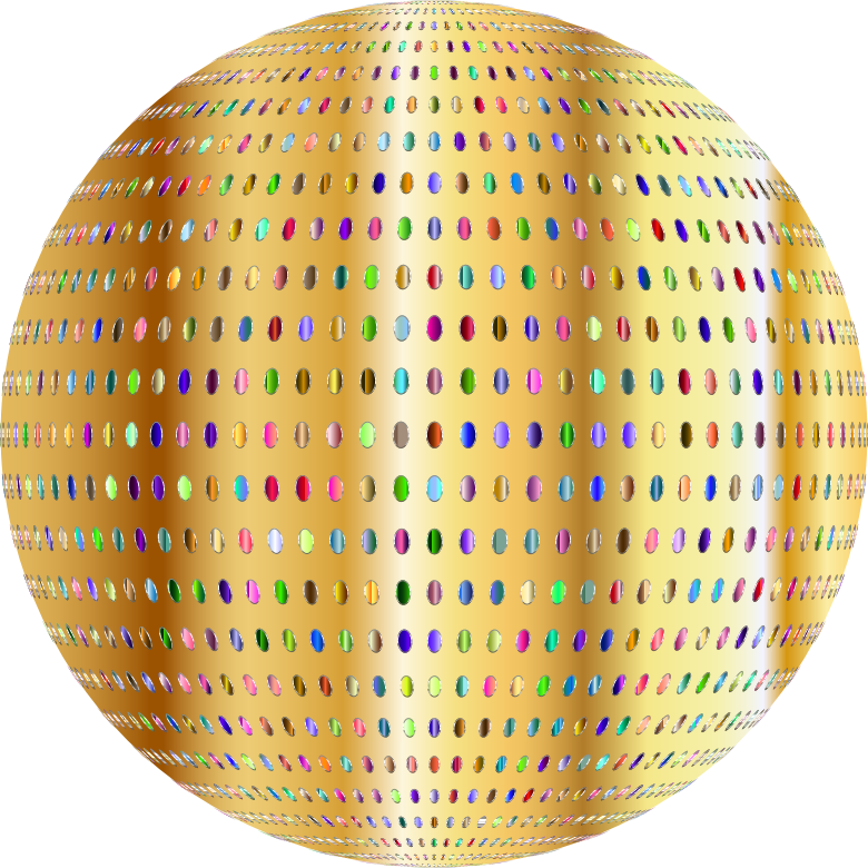 A Gold Ball With Multicolored Dots