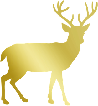 A Gold Deer With Antlers