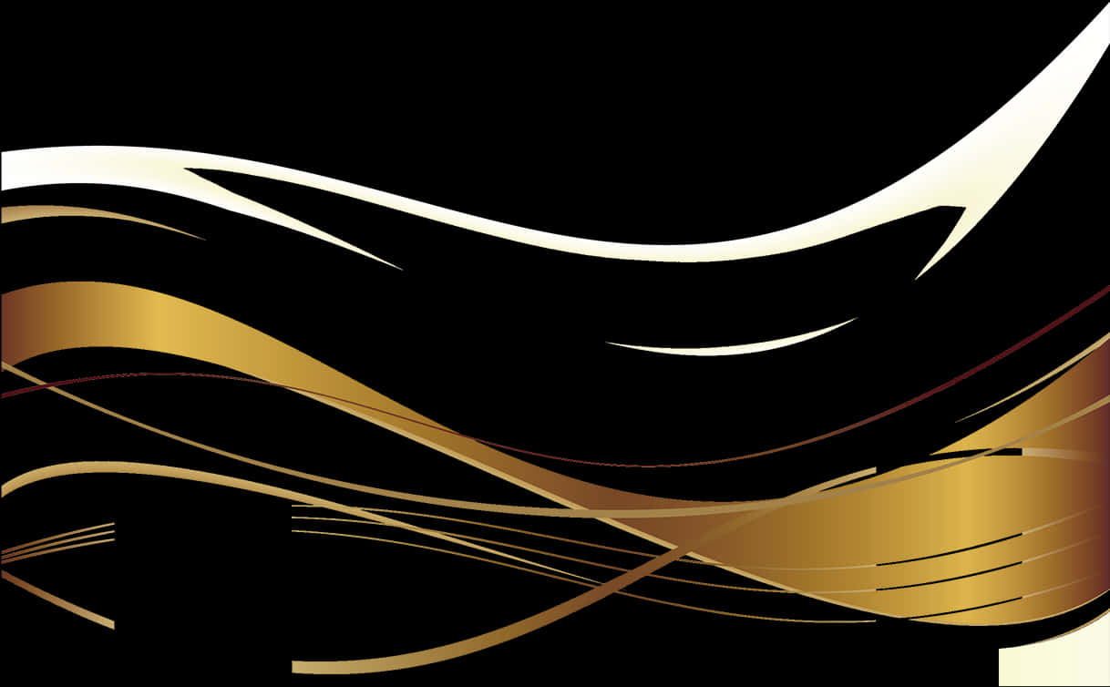 Golden Ribbon Waves Design