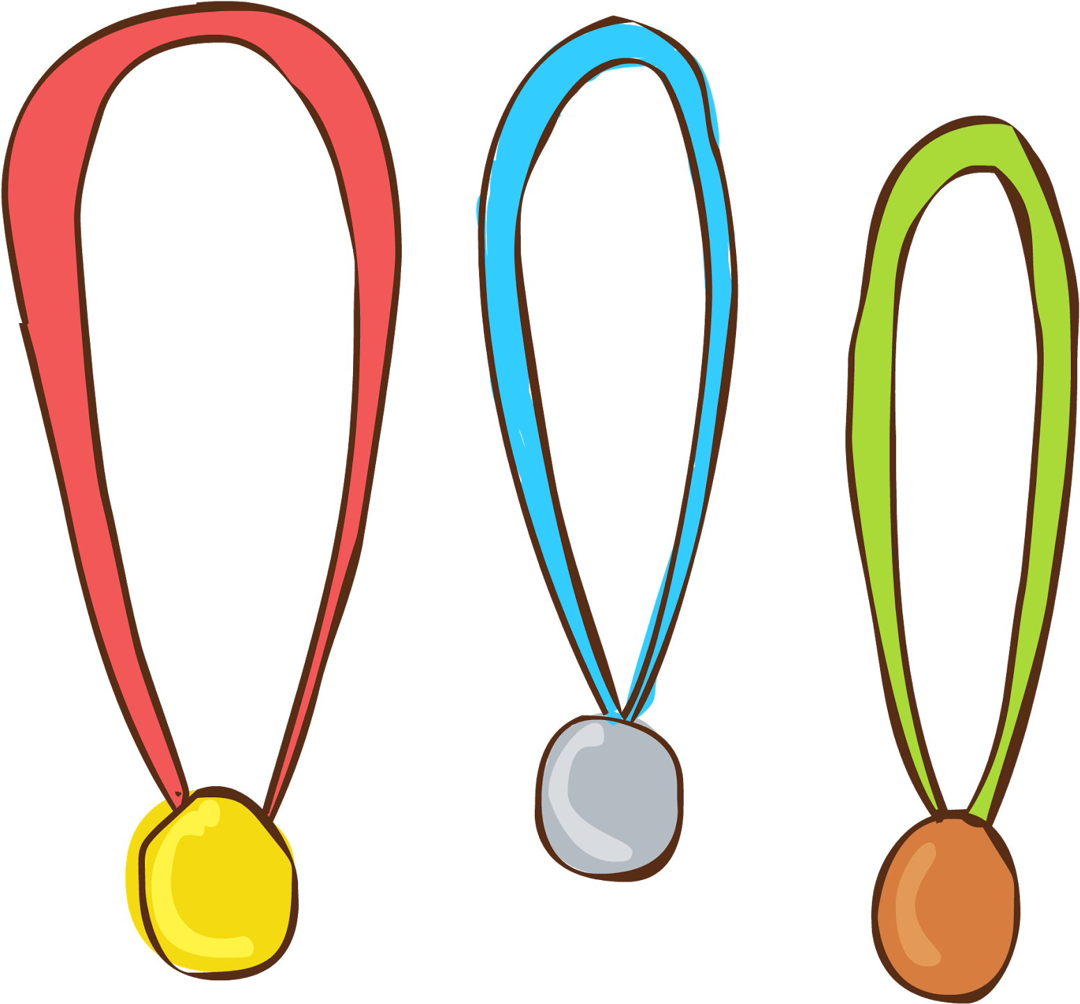 A Group Of Medals With Ribbons