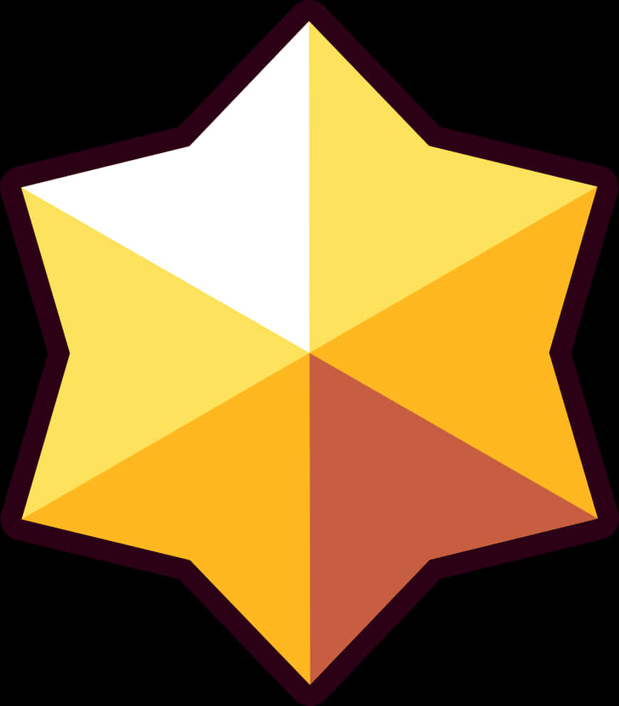 A Yellow Star With Black Border