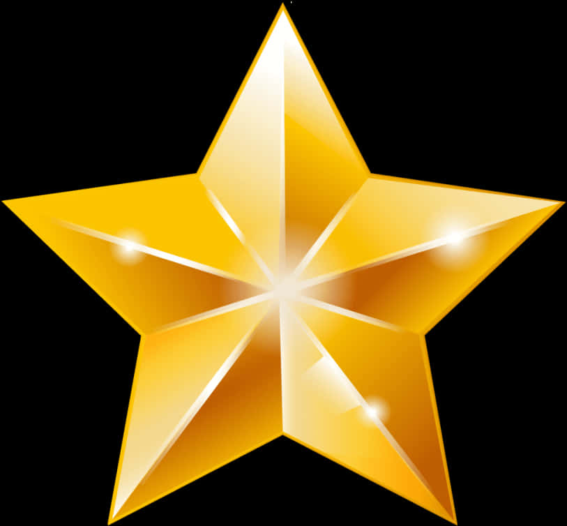 A Gold Star With A Black Background