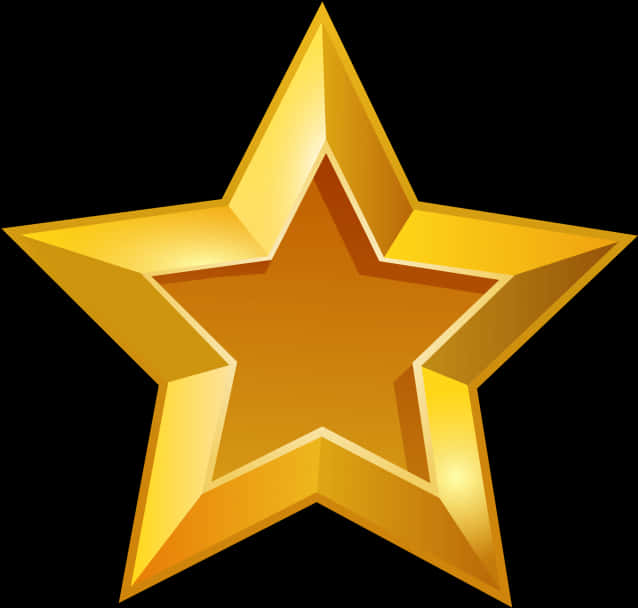 A Gold Star With A Black Background