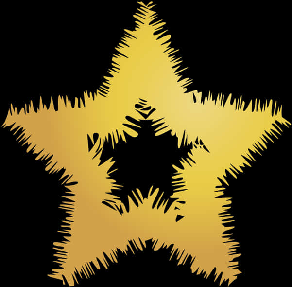 A Gold Star With Black Background