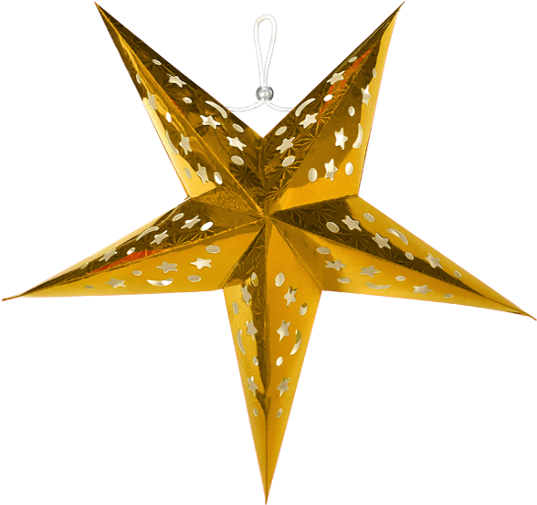 A Gold Star Shaped Christmas Ornament