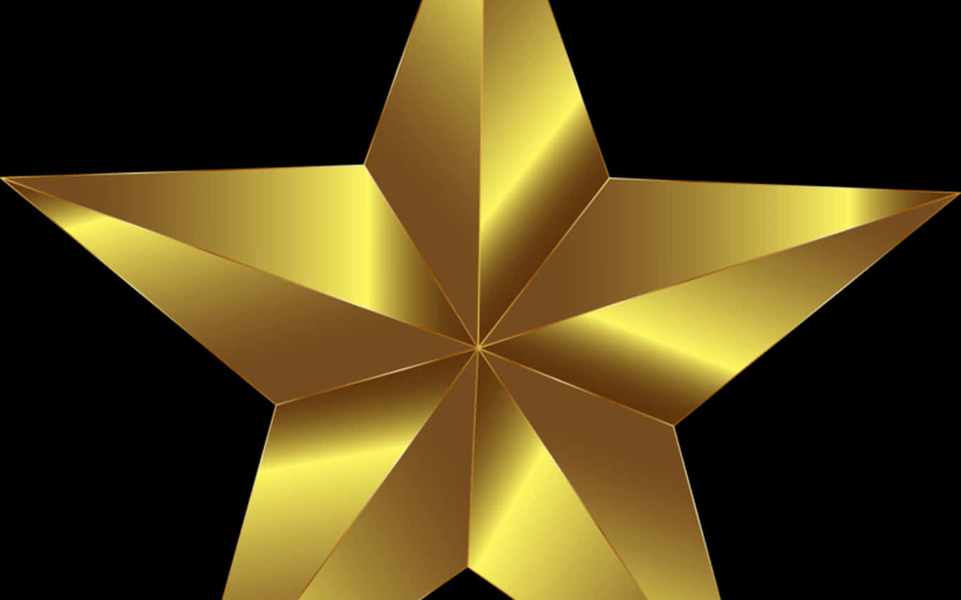 A Gold Star On A Black Background