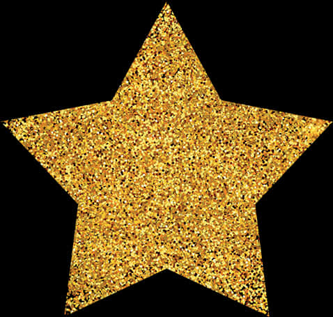 A Gold Star With Black Background