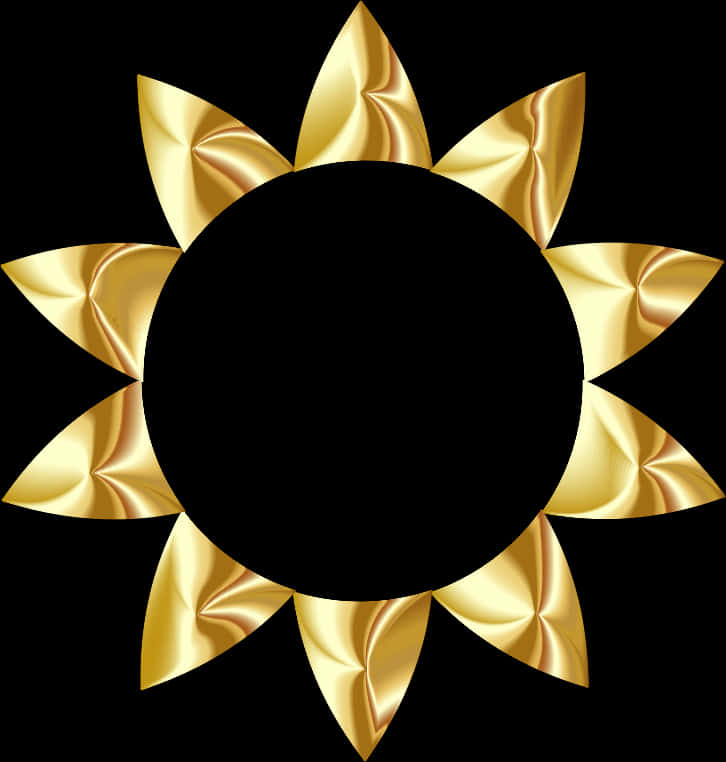 A Gold Sun With Black Background