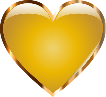 A Yellow Heart With Gold Border