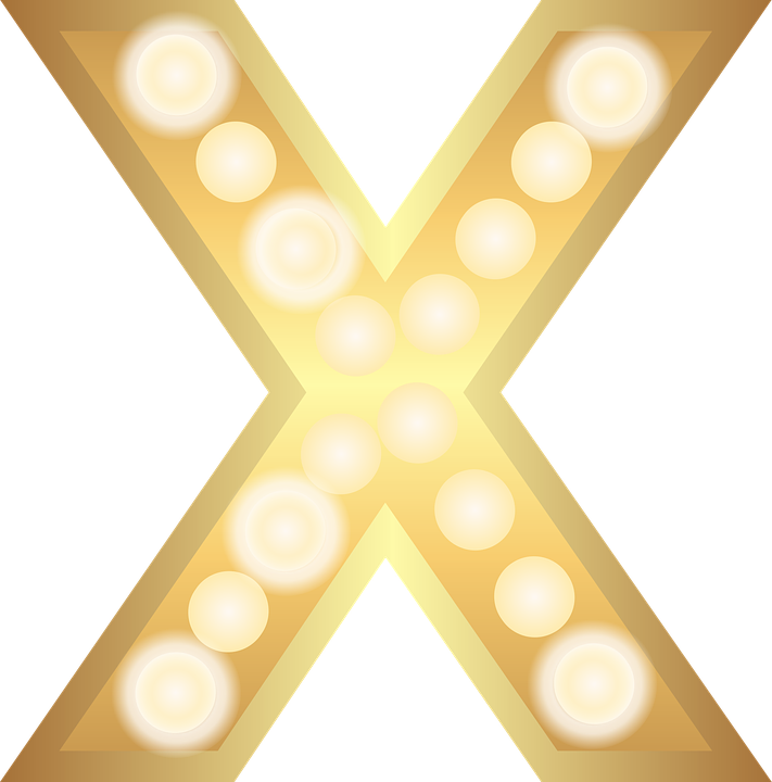 A Gold Letter X With Lights