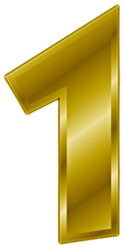 A Gold Number One On A Black Background