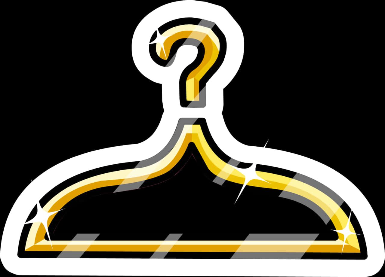 A Gold And Black Swinger With A Question Mark