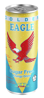 A Can Of Soda With A Red Eagle On It