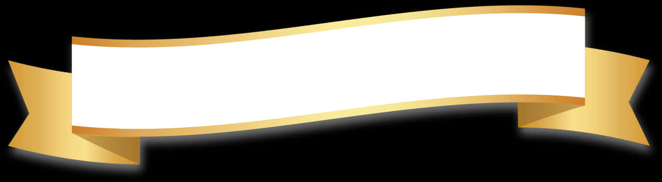 Golden Ribbon Banner Wave With White Stripes Fold Wedge, Hd Png Download