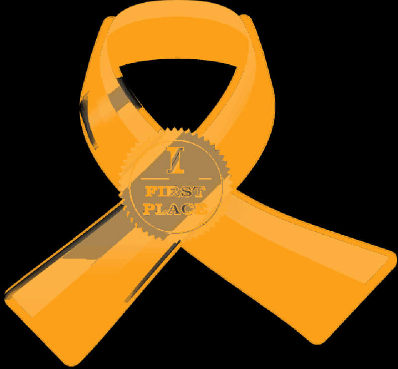 A Yellow Ribbon With A Black Background