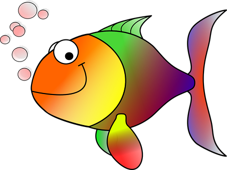 A Cartoon Of A Rainbow Fish