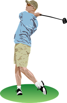A Man Swinging A Golf Club