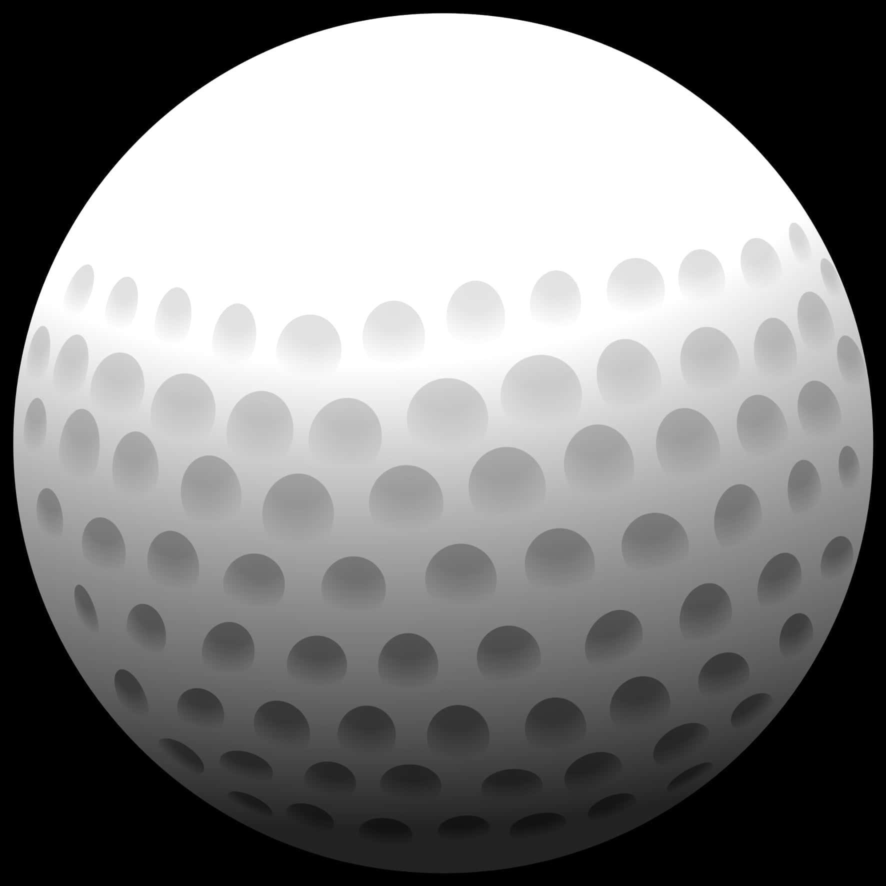 White Golf Ball With Outline
