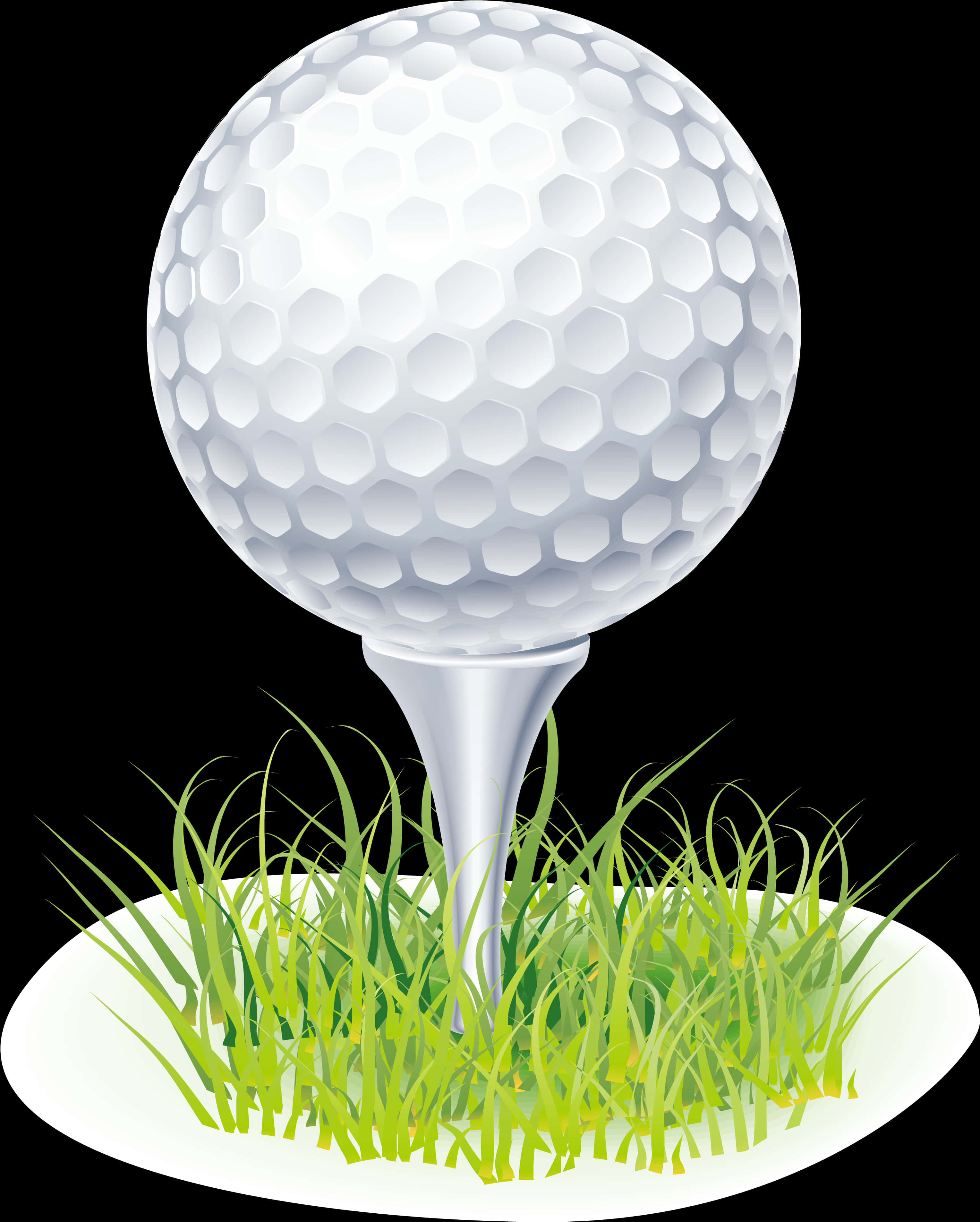 A Golf Ball On A Tee In Grass