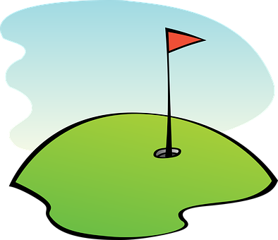 A Flag On A Golf Course