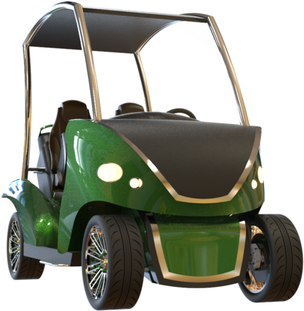 A Green And Black Golf Cart
