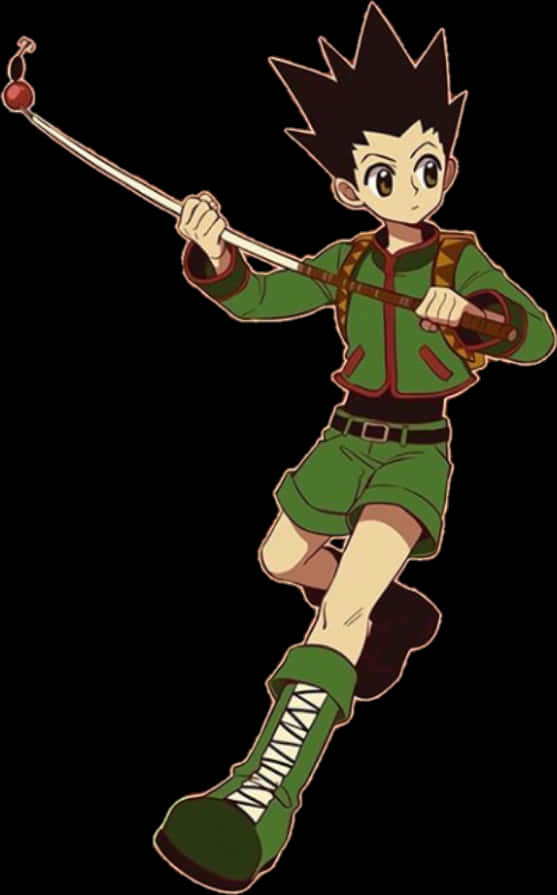 A Cartoon Of A Boy Holding A Sword