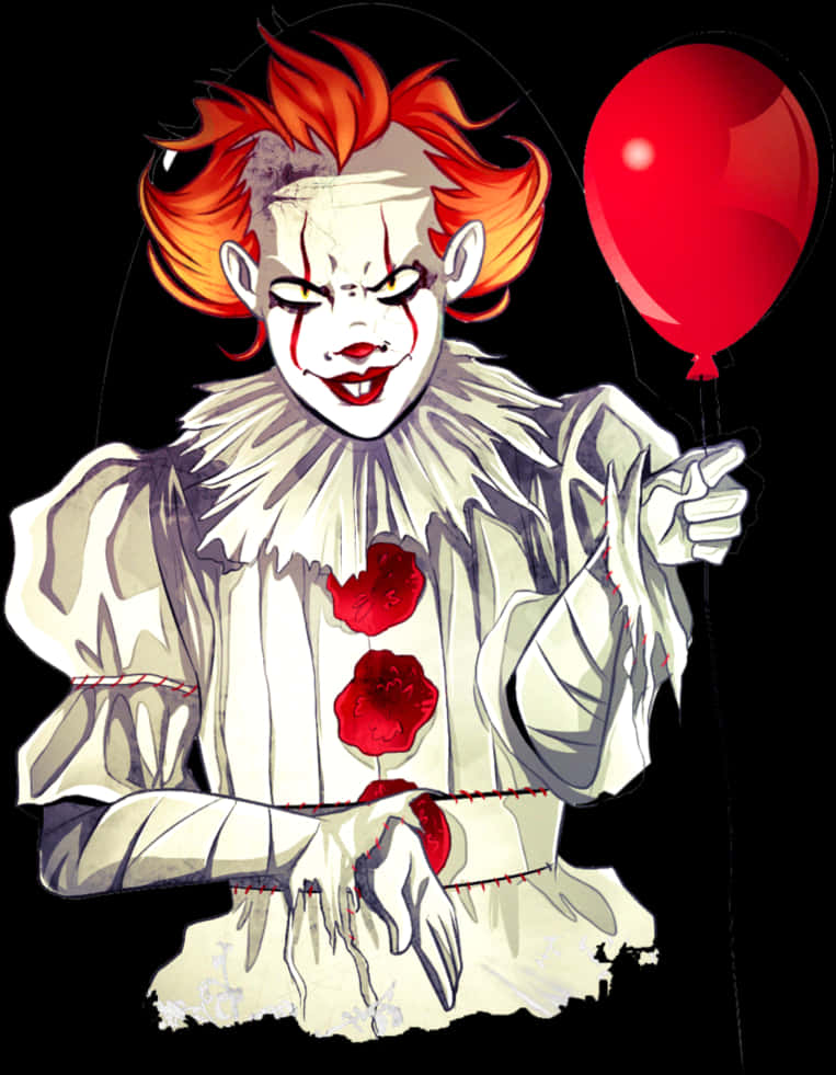 A Clown Holding A Balloon