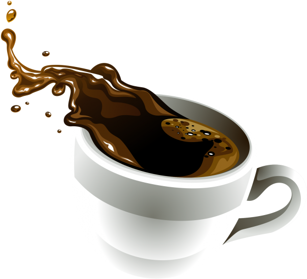 A Coffee Splashing Out Of A Cup