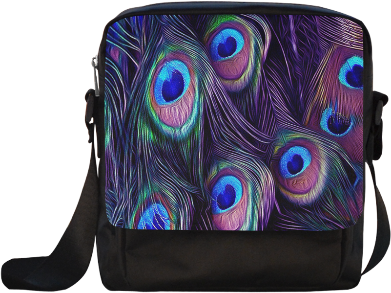 A Bag With Peacock Feathers