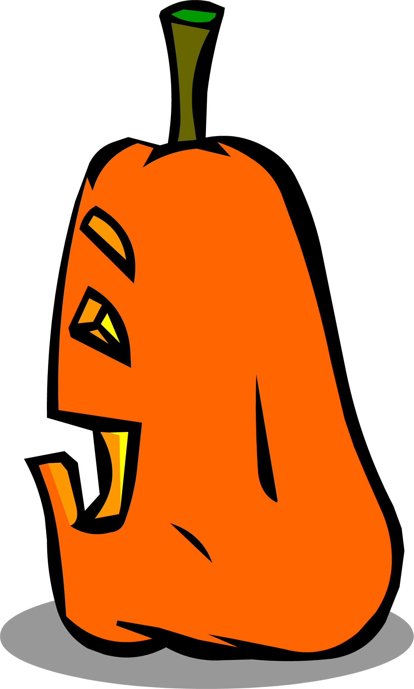 A Cartoon Pumpkin With A Black Background