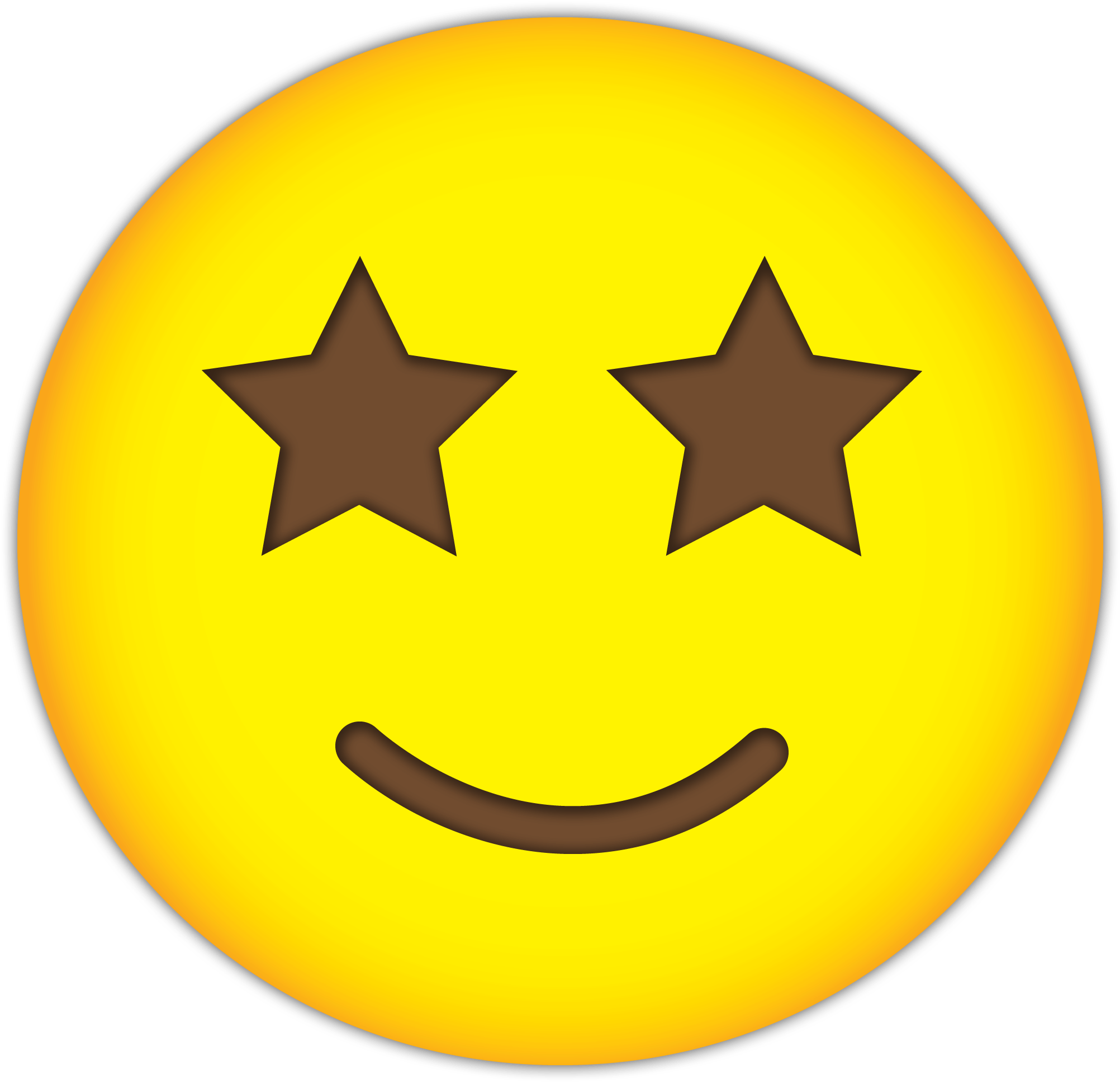 A Yellow Smiley Face With Stars And A Smile
