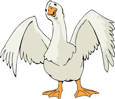 A Cartoon Of A White Goose