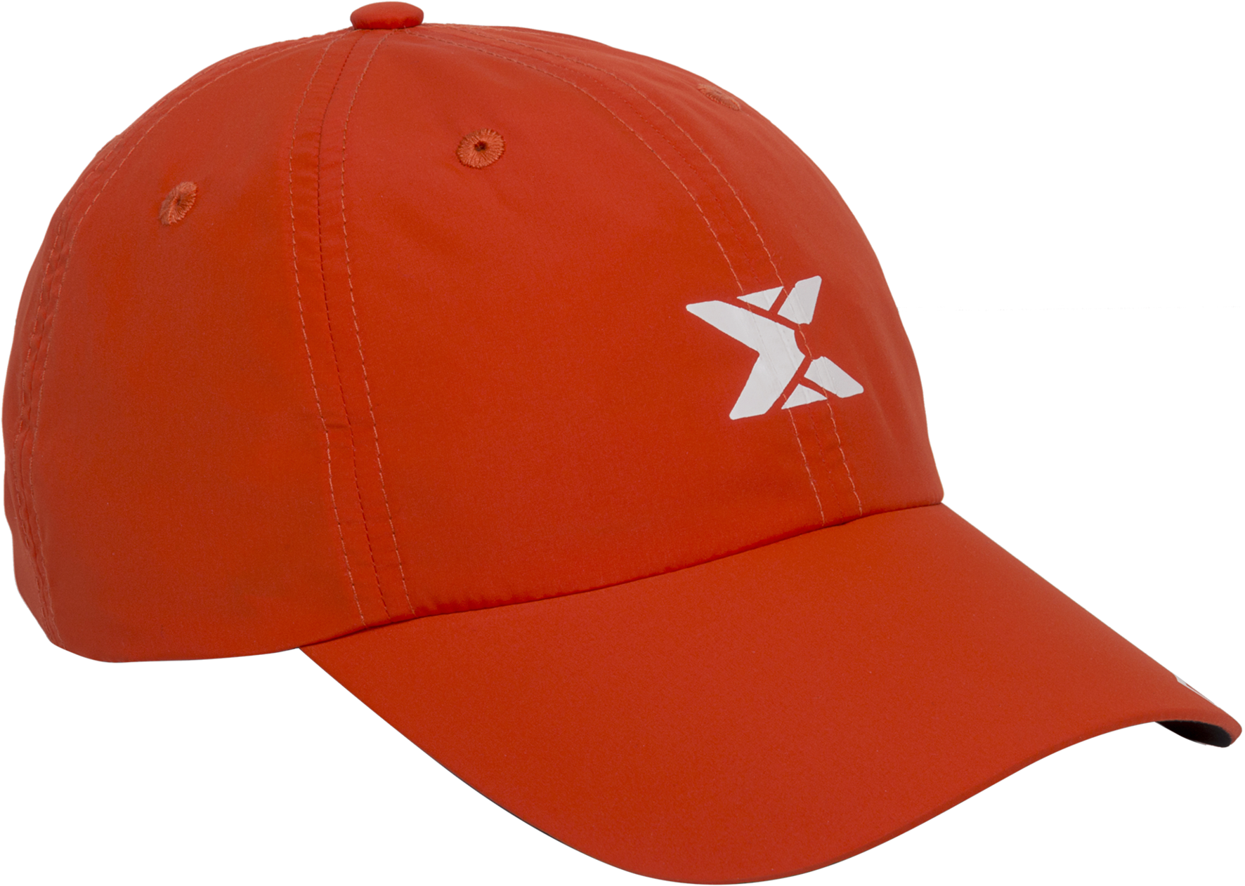 A Red Hat With A White X On It