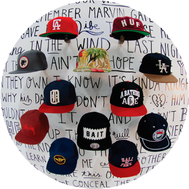 A Group Of Hats On A White Background