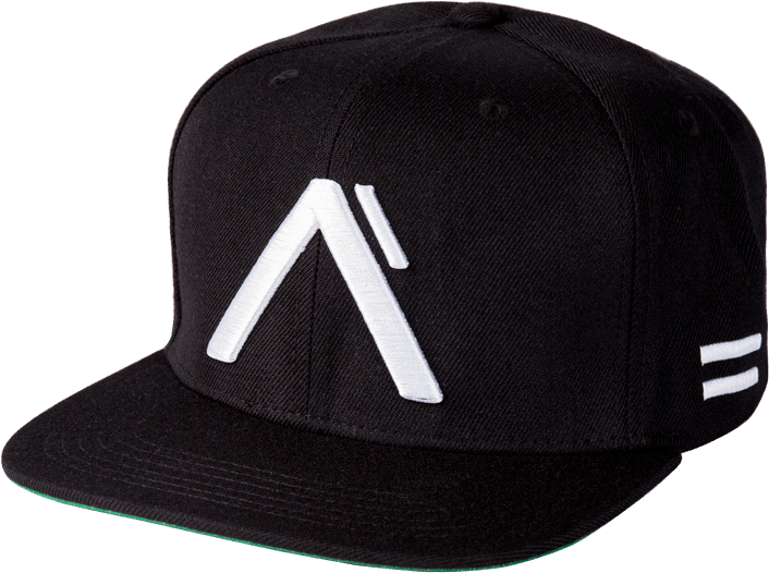 A Black Hat With A White Logo