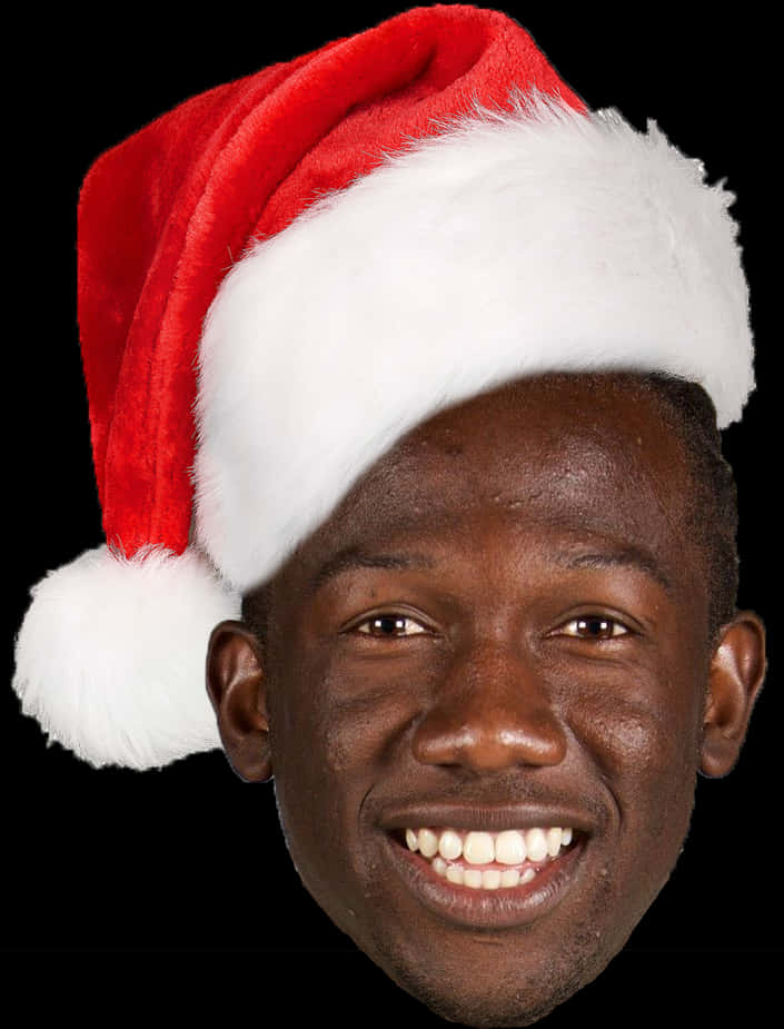A Man Wearing A Santa Hat