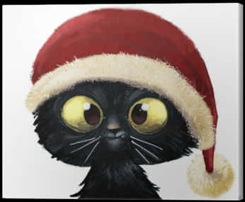 A Cat Wearing A Santa Hat