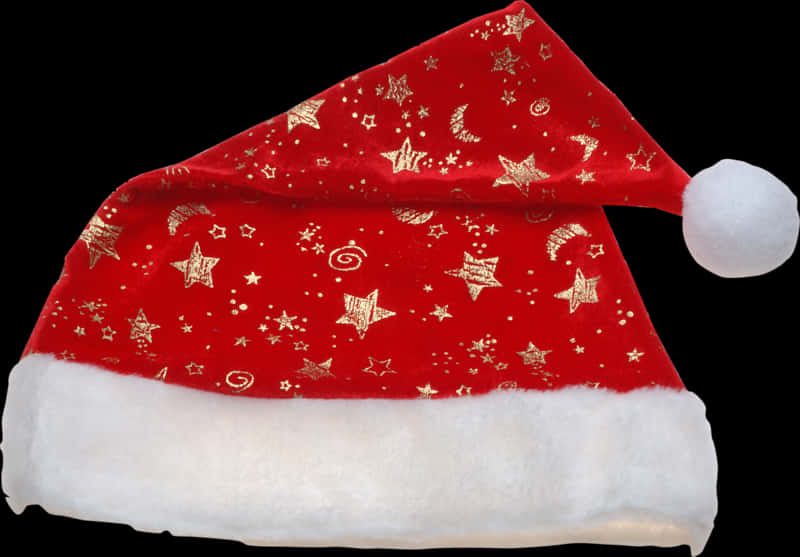A Red And Gold Santa Hat