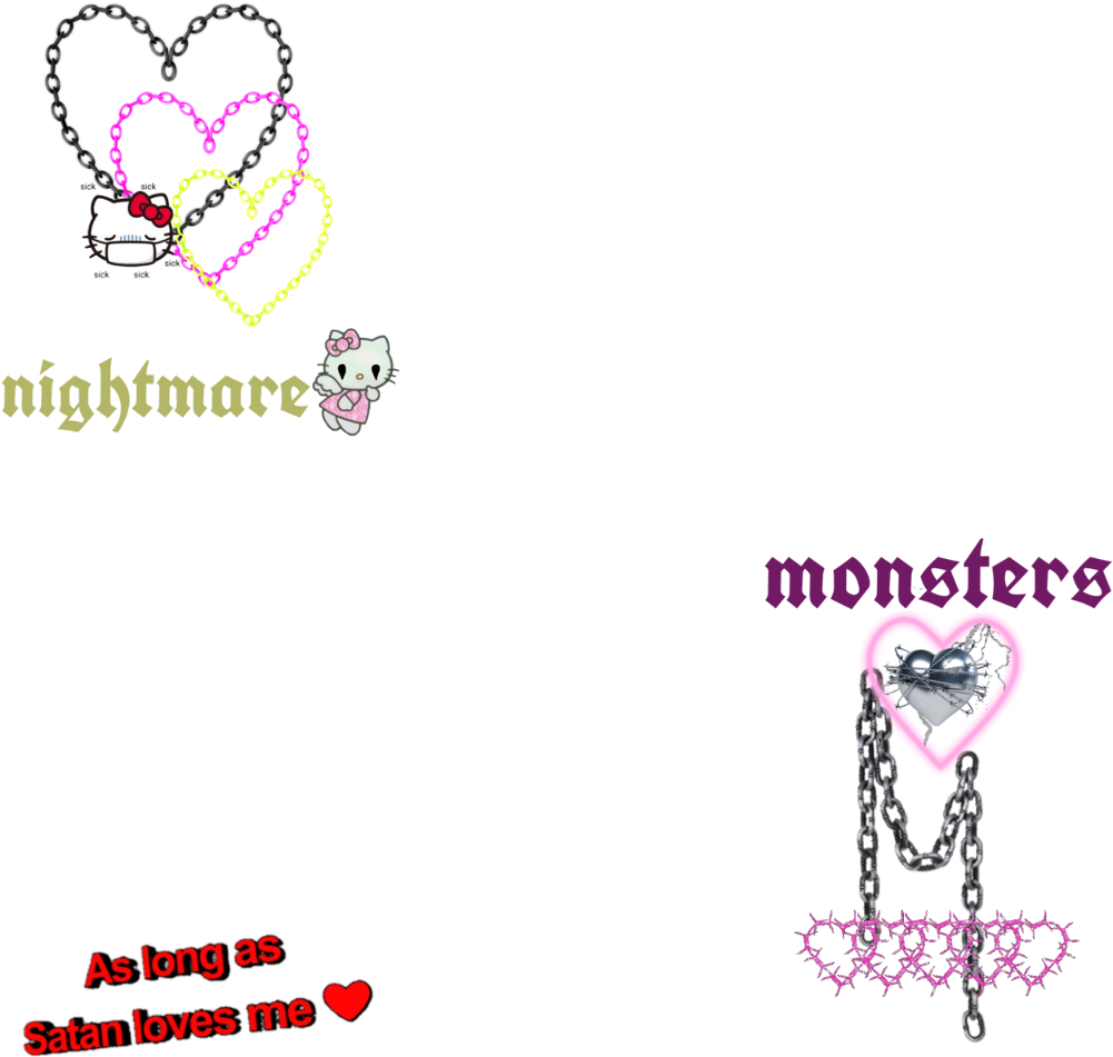 A Black Background With Text And Images Of Hearts And Chains